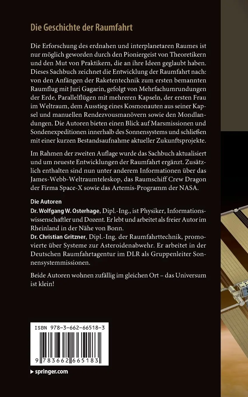Rückseite: 9783662665183 | Die Geschichte der Raumfahrt | Christian Gritzner (u. a.) | Buch