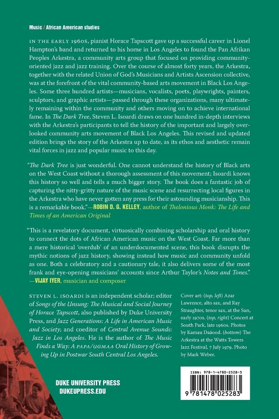 Rückseite: 9781478025283 | The Dark Tree | Jazz and the Community Arts in Los Angeles | Isoardi