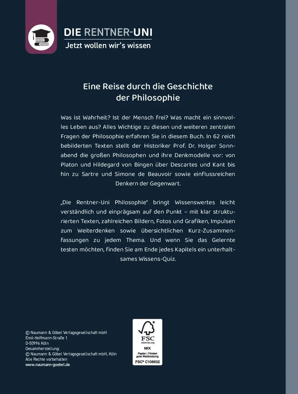 Rückseite: 9783625195283 | Philosophie - Wissen leicht gemacht | Holger Sonnabend | Buch | 160 S.
