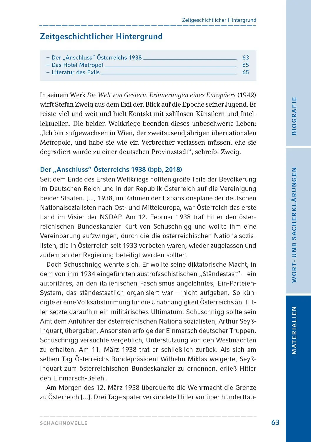 Bild: 9783872915283 | Schachnovelle | Text und Materialien | Stefan Zweig | Taschenbuch