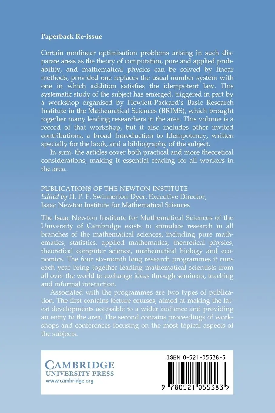 Rückseite: 9780521055383 | Idempotency | Jeremy Gunawardena | Taschenbuch | Englisch | 2007