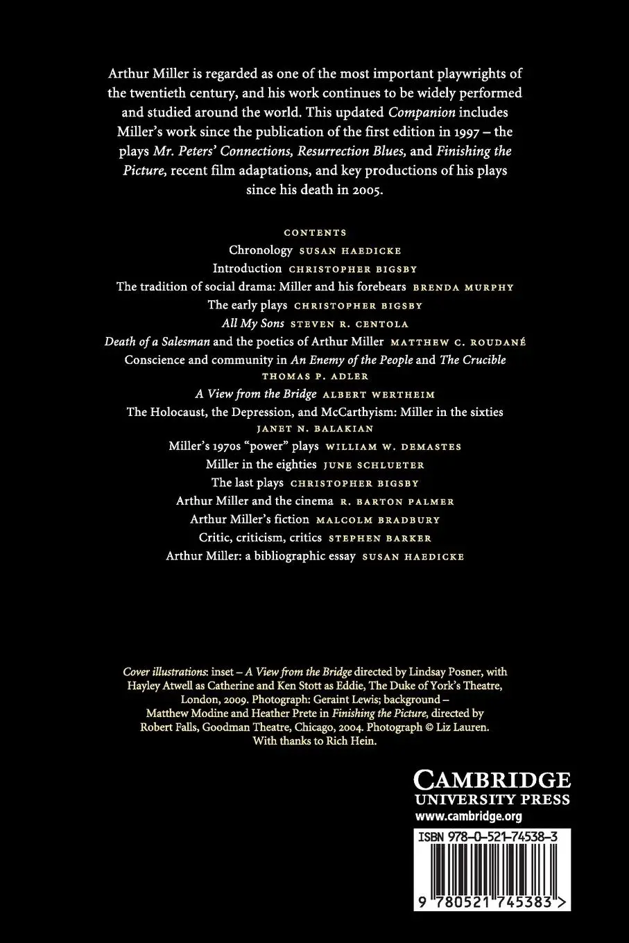 Rückseite: 9780521745383 | The Cambridge Companion to Arthur Miller | Christopher Bigsby | Buch