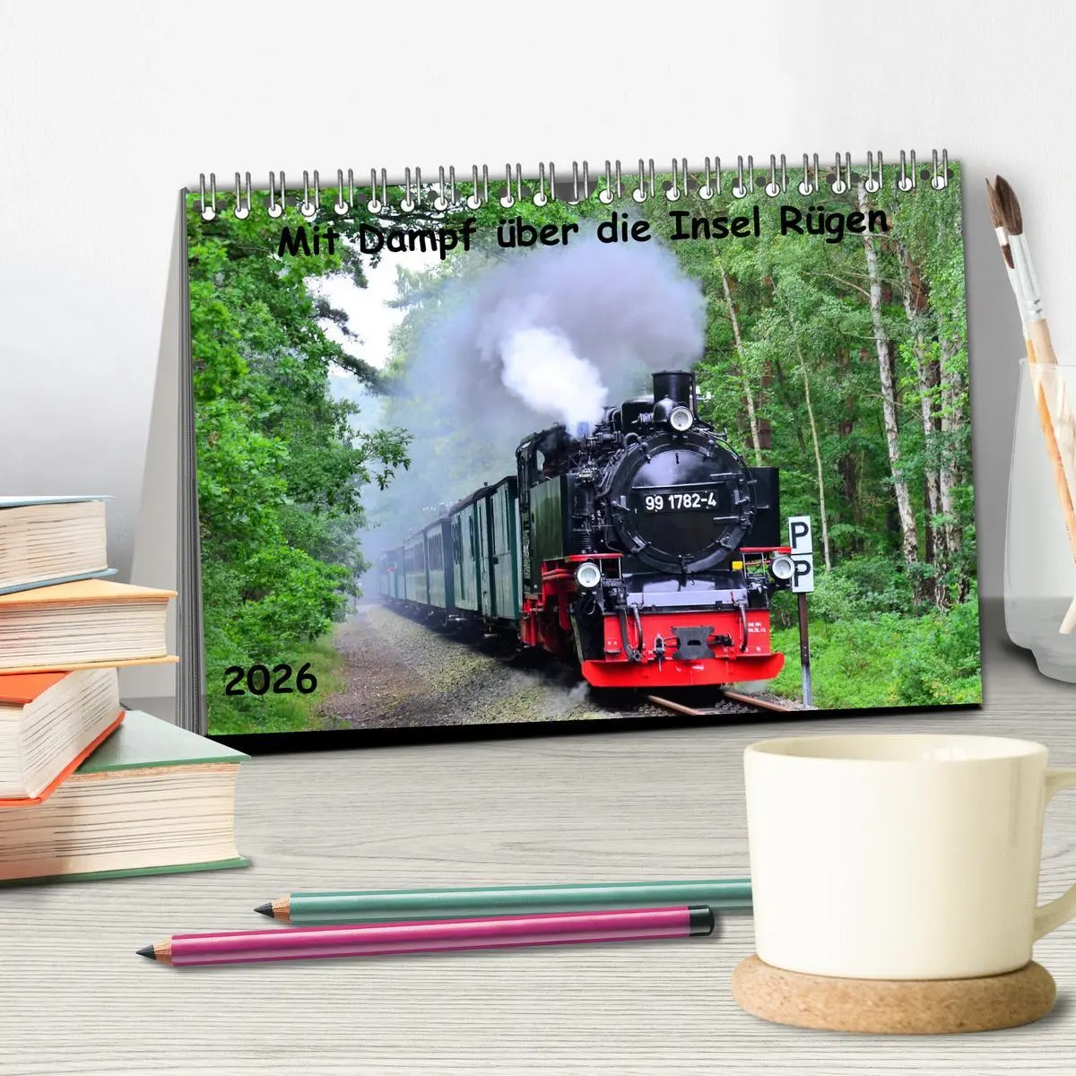 Bild: 9783457715383 | Mit Dampf über die Insel Rügen (Tischkalender 2026 DIN A5 quer),...