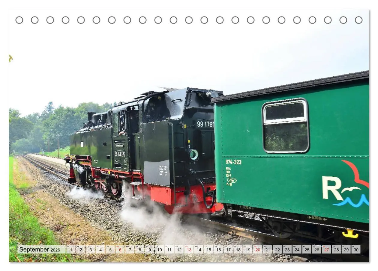 Bild: 9783457715383 | Mit Dampf über die Insel Rügen (Tischkalender 2026 DIN A5 quer),...