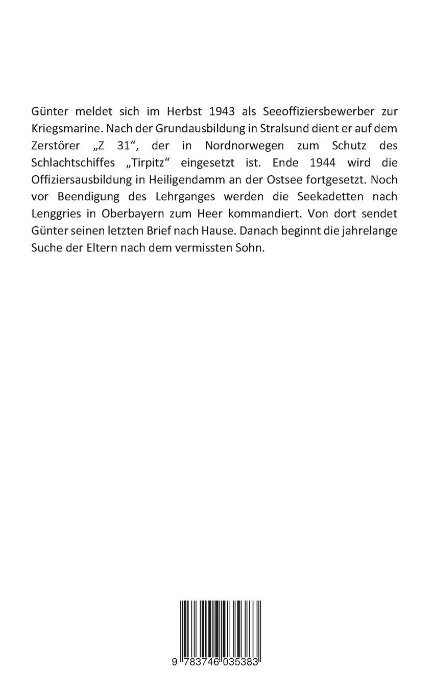 Rückseite: 9783746035383 | Die Tagebücher des Seekadetten Günter P. | Joachim Potthast | Buch