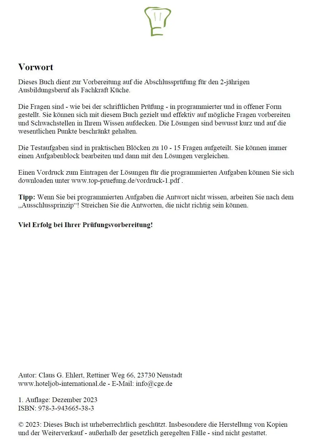 Bild: 9783943665383 | Top Prüfung Fachkraft Küche | Claus G. Ehlert | Taschenbuch | Deutsch