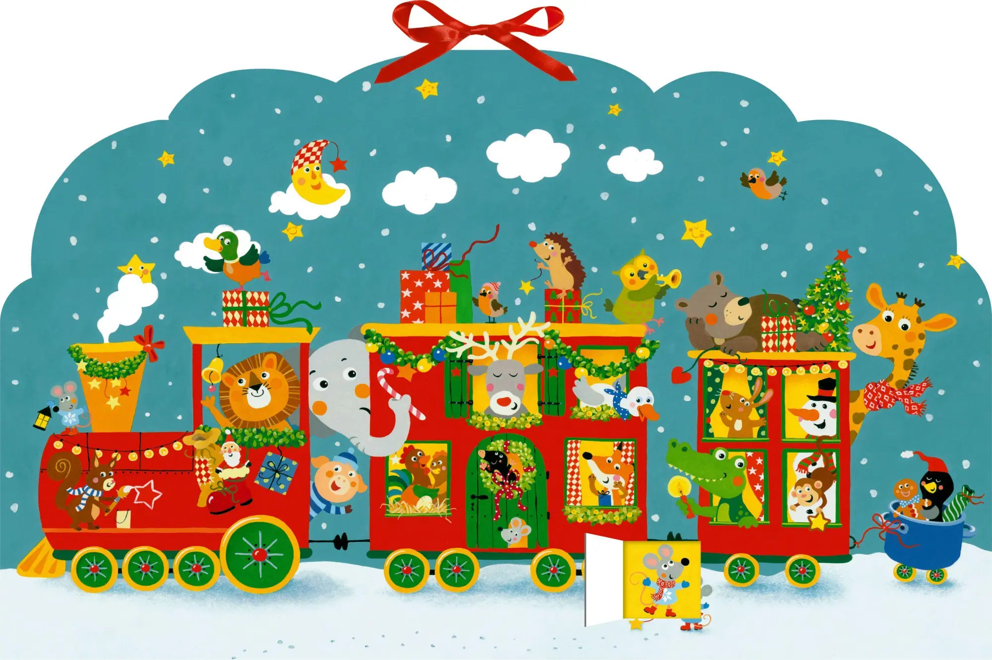 Cover: 4050003955483 | Memo-Adventskalender - Bunte Weihnachtseisenbahn der Tiere | Kalender