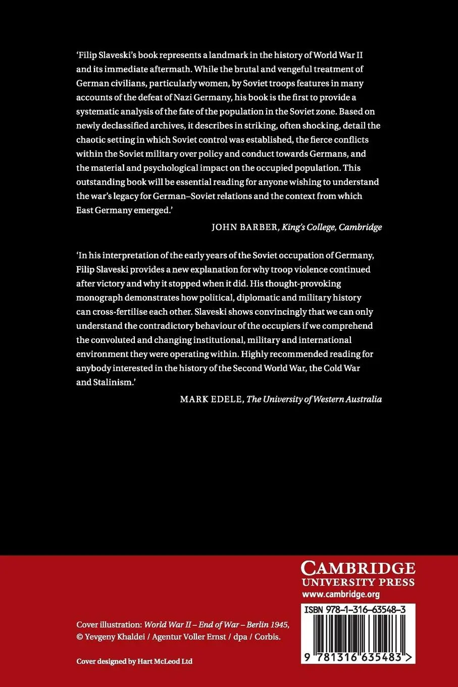 Rückseite: 9781316635483 | The Soviet Occupation of Germany | Filip Slaveski | Taschenbuch | 2016