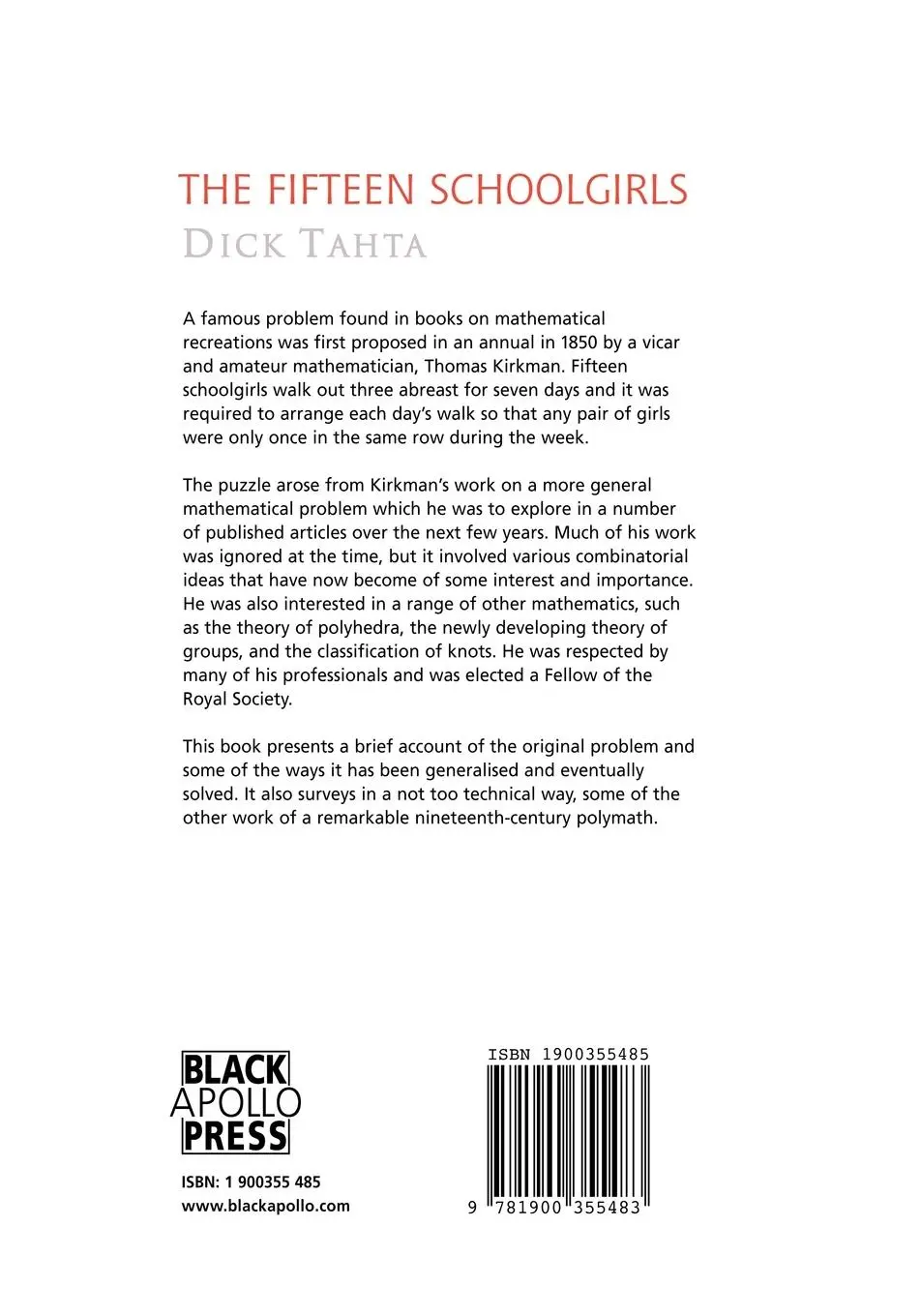 Rückseite: 9781900355483 | The Fifteen Schoolgirls | Dick Tahta | Taschenbuch | Englisch | 2006
