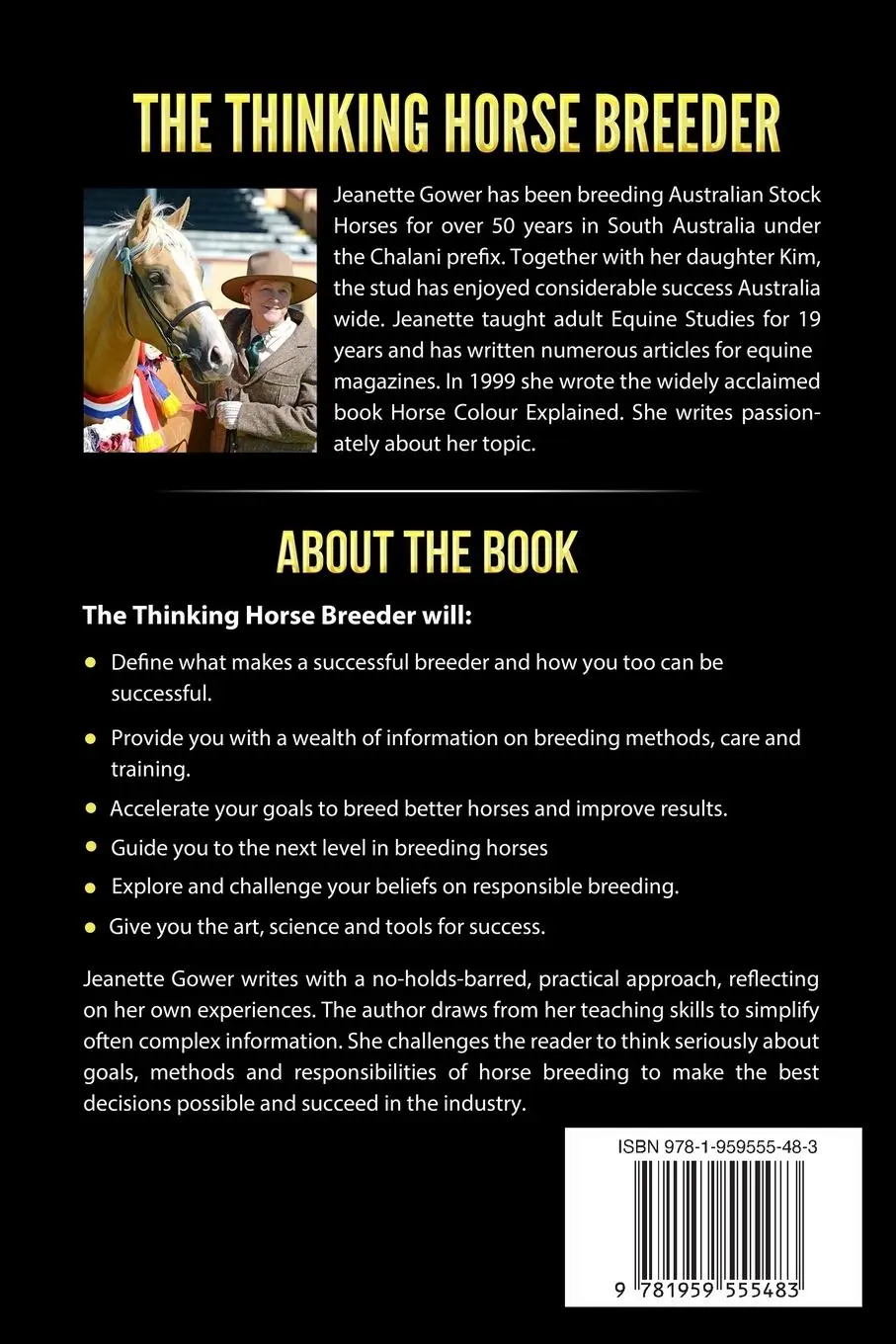 Rückseite: 9781959555483 | The Thinking Horse Breeder | Jeanette Gower | Taschenbuch | Englisch
