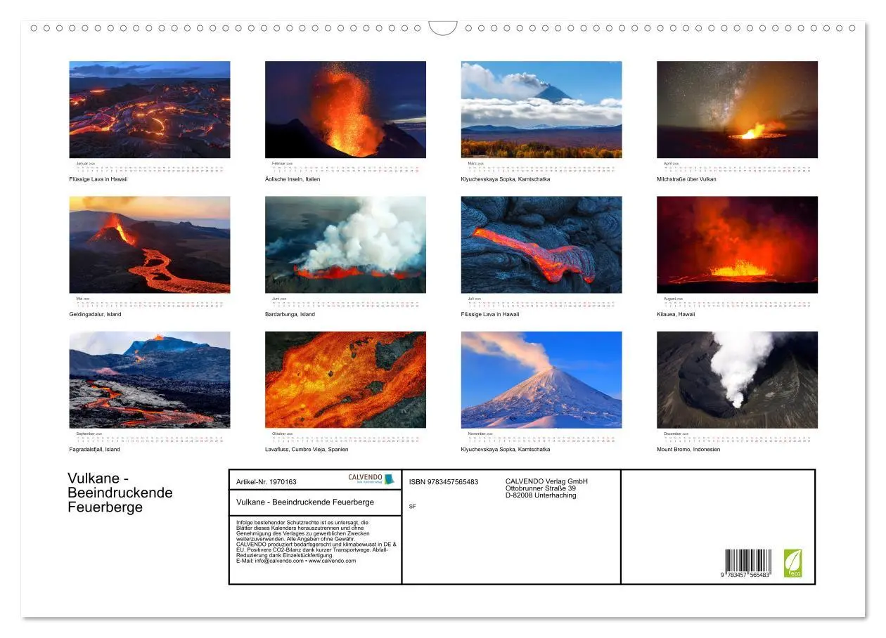 Bild: 9783457565483 | Vulkane - Beeindruckende Feuerberge (Wandkalender 2026 DIN A2...