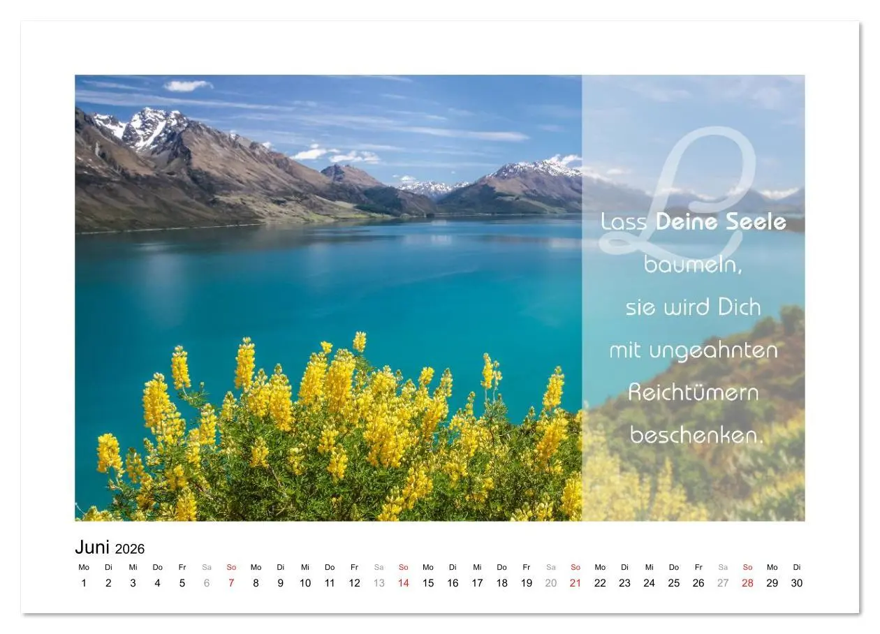 Bild: 9783516105483 | Kraft für Deine Seele (Wandkalender 2026 DIN A2 quer), CALVENDO...