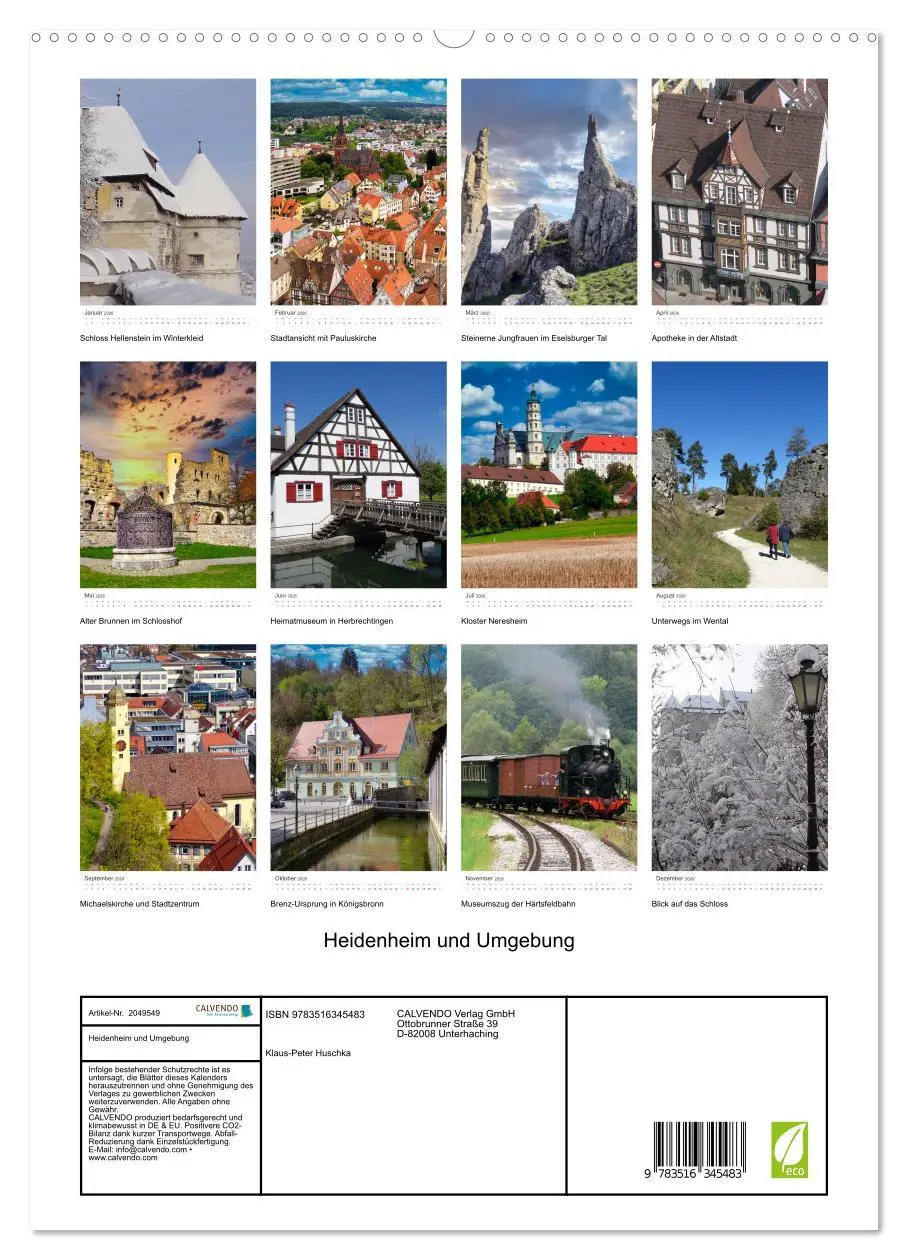 Bild: 9783516345483 | Heidenheim und Umgebung (hochwertiger Premium Wandkalender 2026 DIN...