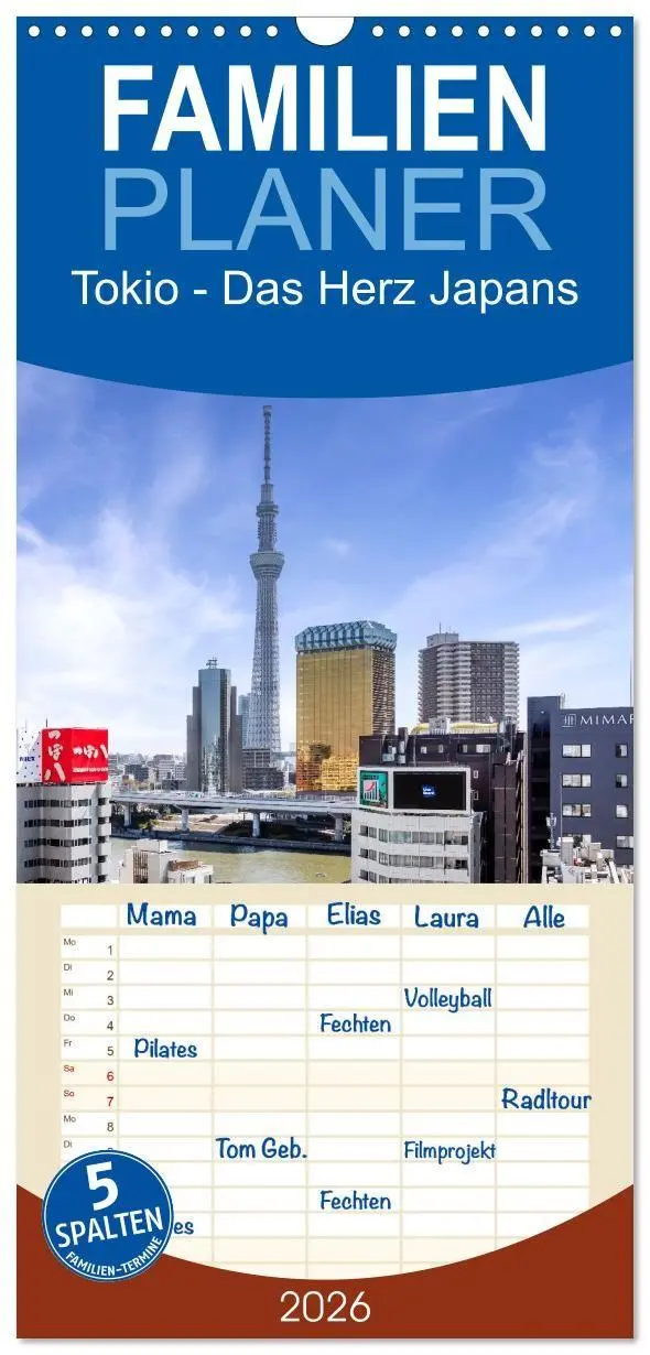 Cover: 9783516715583 | Familienplaner 2026 - Tokio - Das Herz Japans mit 5 Spalten...