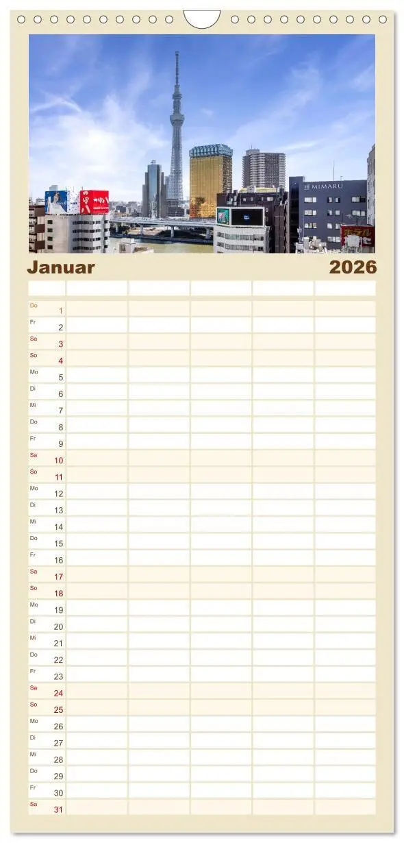 Bild: 9783516715583 | Familienplaner 2026 - Tokio - Das Herz Japans mit 5 Spalten...