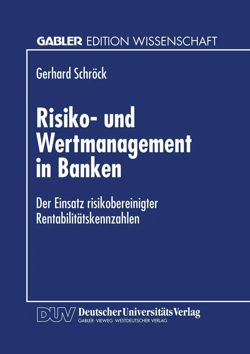Cover: 9783824465583 | Risiko- und Wertmanagement in Banken | Gerhard Schröck | Taschenbuch