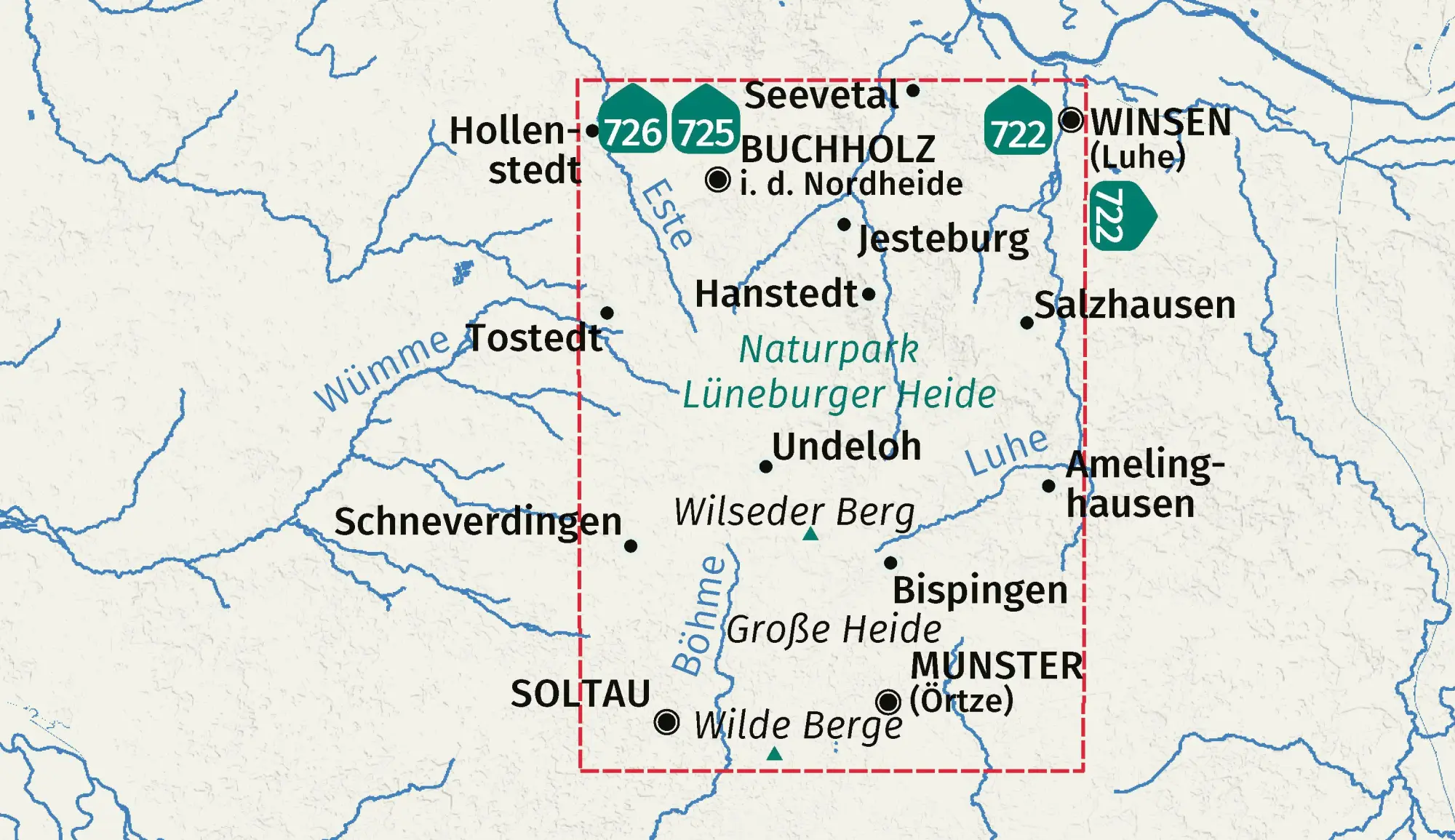 Bild: 9783991545583 | KOMPASS Wanderkarte 718 Lüneburger Heide 1:50.000 | (Land-)Karte