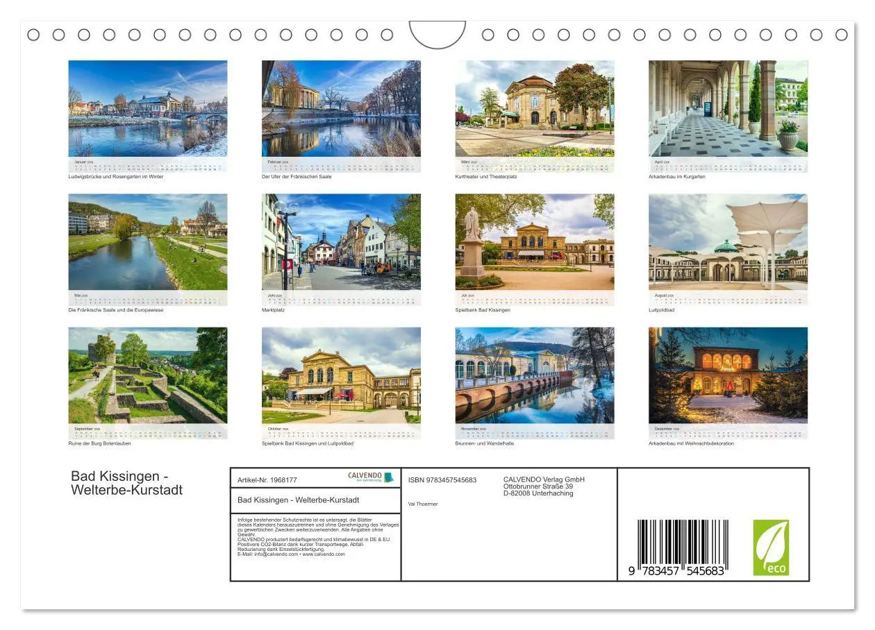 Bild: 9783457545683 | Bad Kissingen - Welterbe-Kurstadt (Wandkalender 2026 DIN A4 quer),...