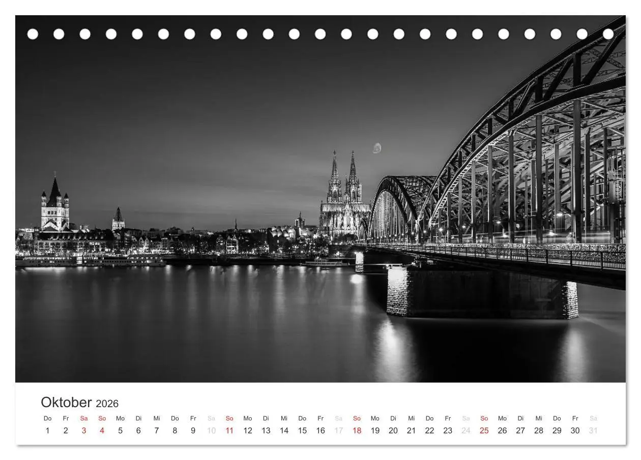 Bild: 9783516015683 | Köln - monochrome Ansichten (Tischkalender 2026 DIN A5 quer),...