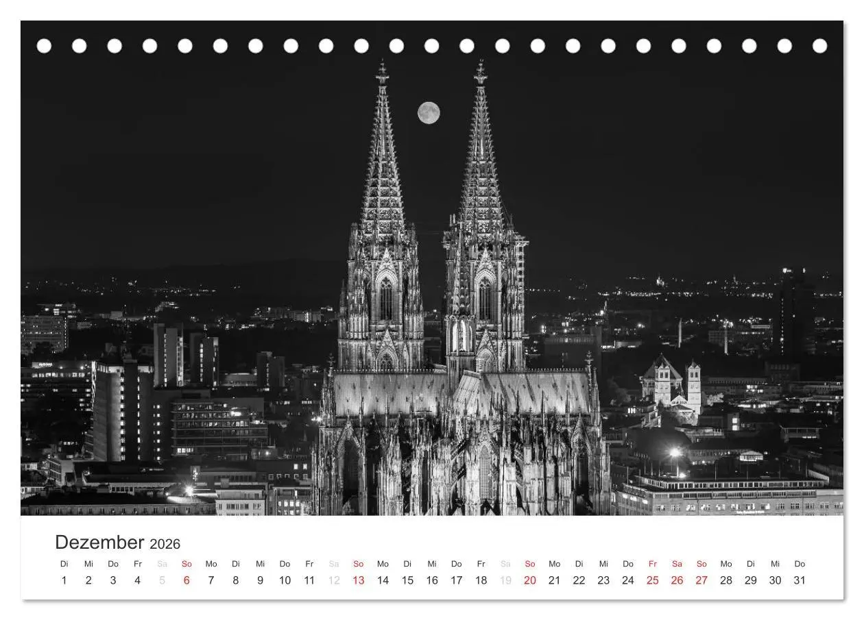 Bild: 9783516015683 | Köln - monochrome Ansichten (Tischkalender 2026 DIN A5 quer),...
