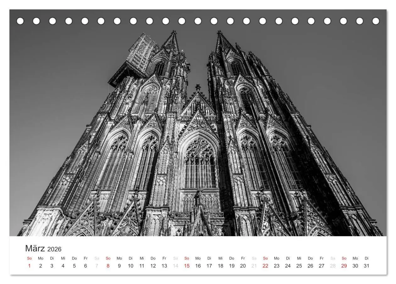 Bild: 9783516015683 | Köln - monochrome Ansichten (Tischkalender 2026 DIN A5 quer),...