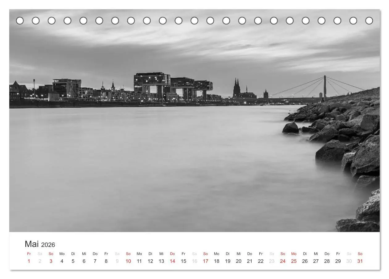 Bild: 9783516015683 | Köln - monochrome Ansichten (Tischkalender 2026 DIN A5 quer),...