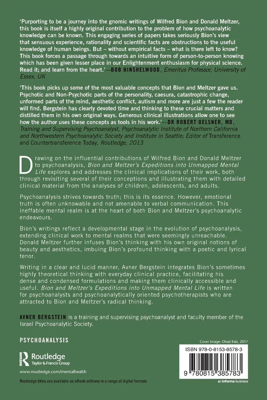 Rückseite: 9780815385783 | Bion and Meltzer's Expeditions into Unmapped Mental Life | Bergstein