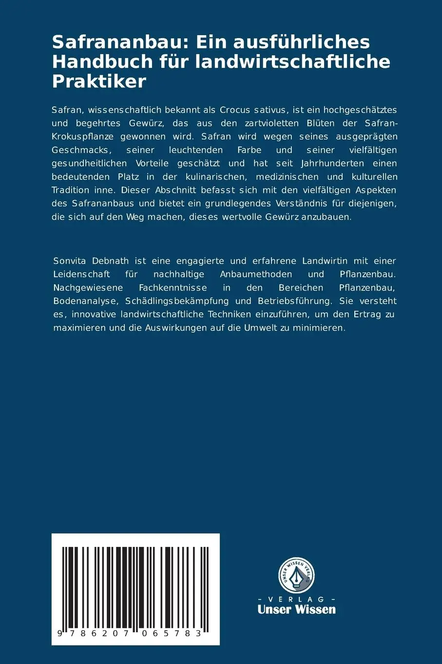 Rückseite: 9786207065783 | Safrananbau: Ein ausführliches Handbuch für landwirtschaftliche...