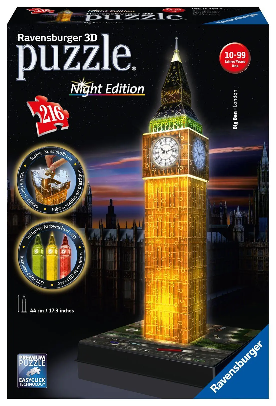 Cover: 4005556125883 | Big Ben bei Nacht 3D-Puzzle 216 Teile | Spiel | 3D Puzzles | Deutsch