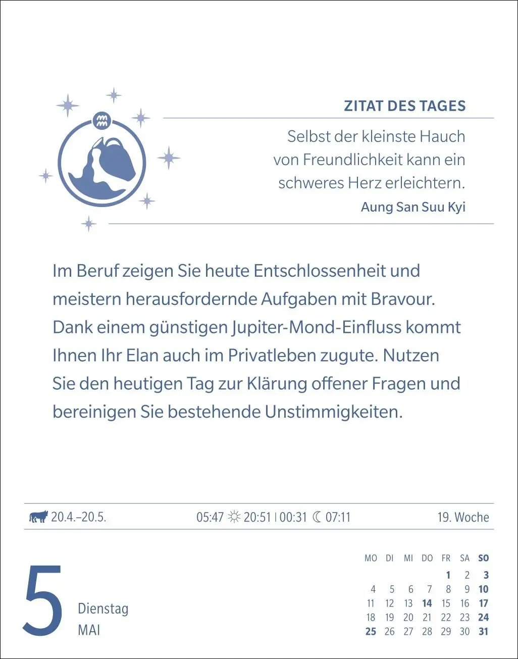 Bild: 9783840035883 | Wassermann Sternzeichenkalender 2026 - Tagesabreißkalender - Ihr...