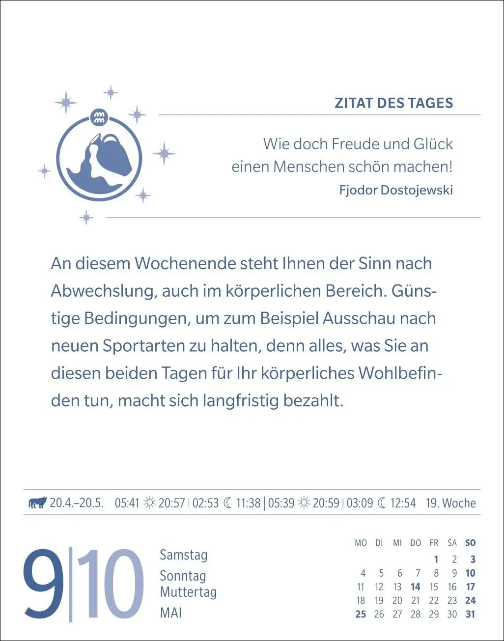 Bild: 9783840035883 | Wassermann Sternzeichenkalender 2026 - Tagesabreißkalender - Ihr...