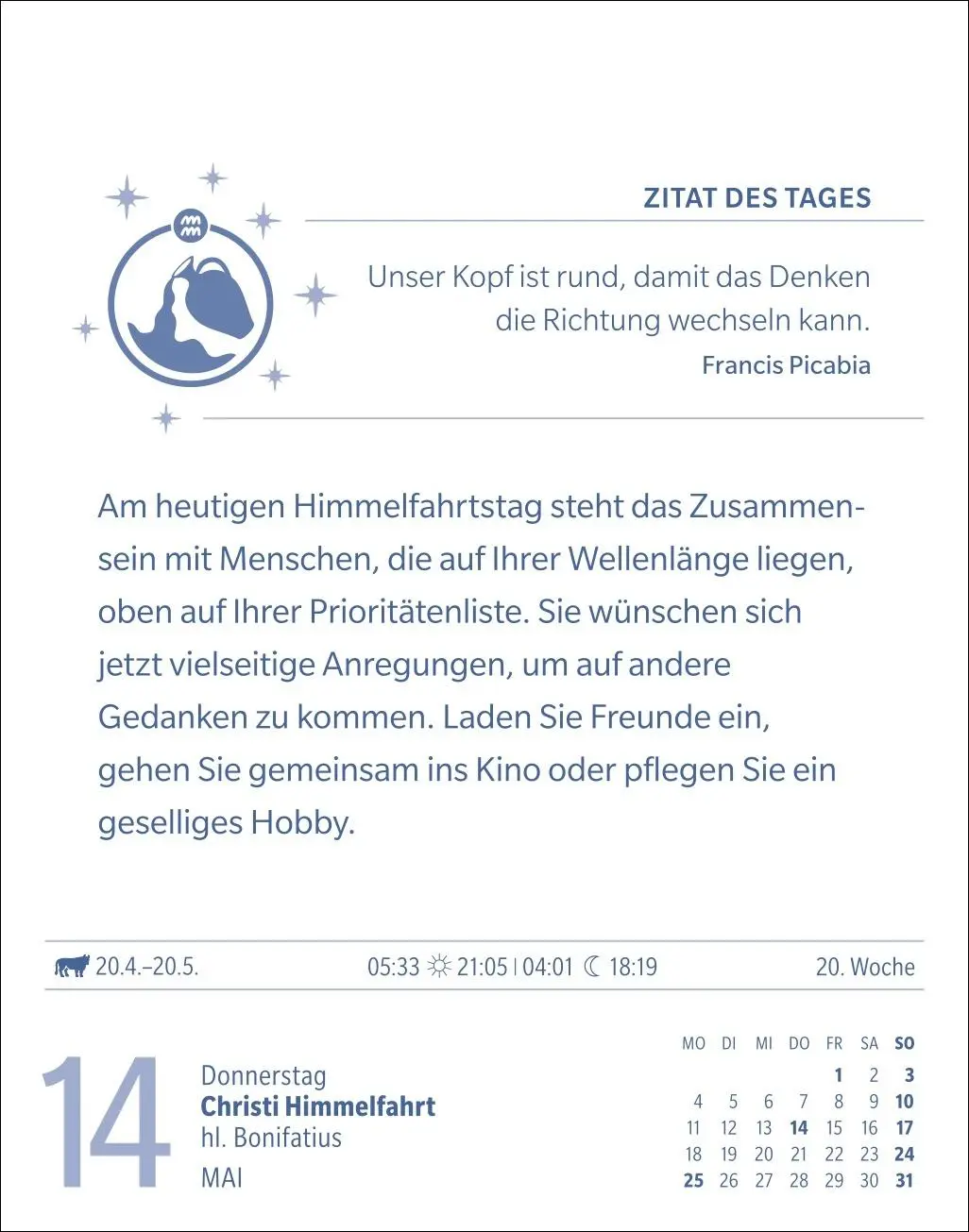 Bild: 9783840035883 | Wassermann Sternzeichenkalender 2026 - Tagesabreißkalender - Ihr...