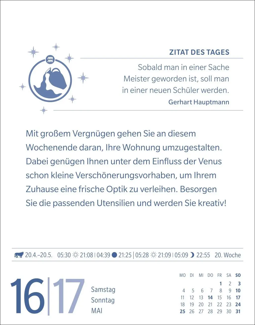 Bild: 9783840035883 | Wassermann Sternzeichenkalender 2026 - Tagesabreißkalender - Ihr...