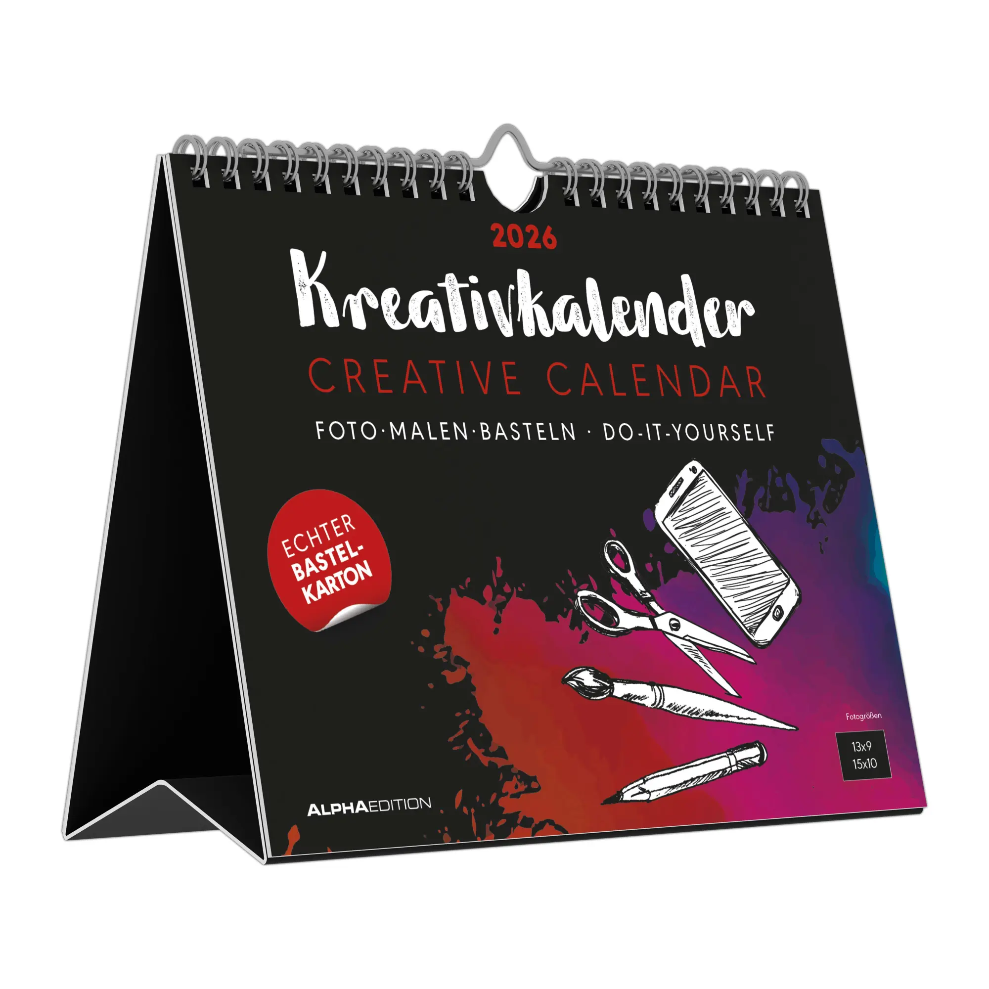 Cover: 4069095005983 | Kreativ-Kalender Tischaufsteller quer schwarz 2026 -...