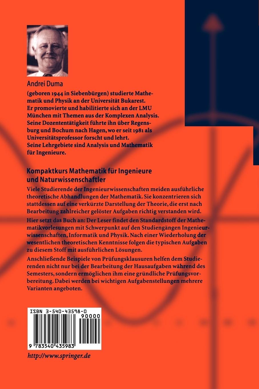 Rückseite: 9783540435983 | Kompaktkurs Mathematik für Ingenieure und Naturwissenschaftler | Duma