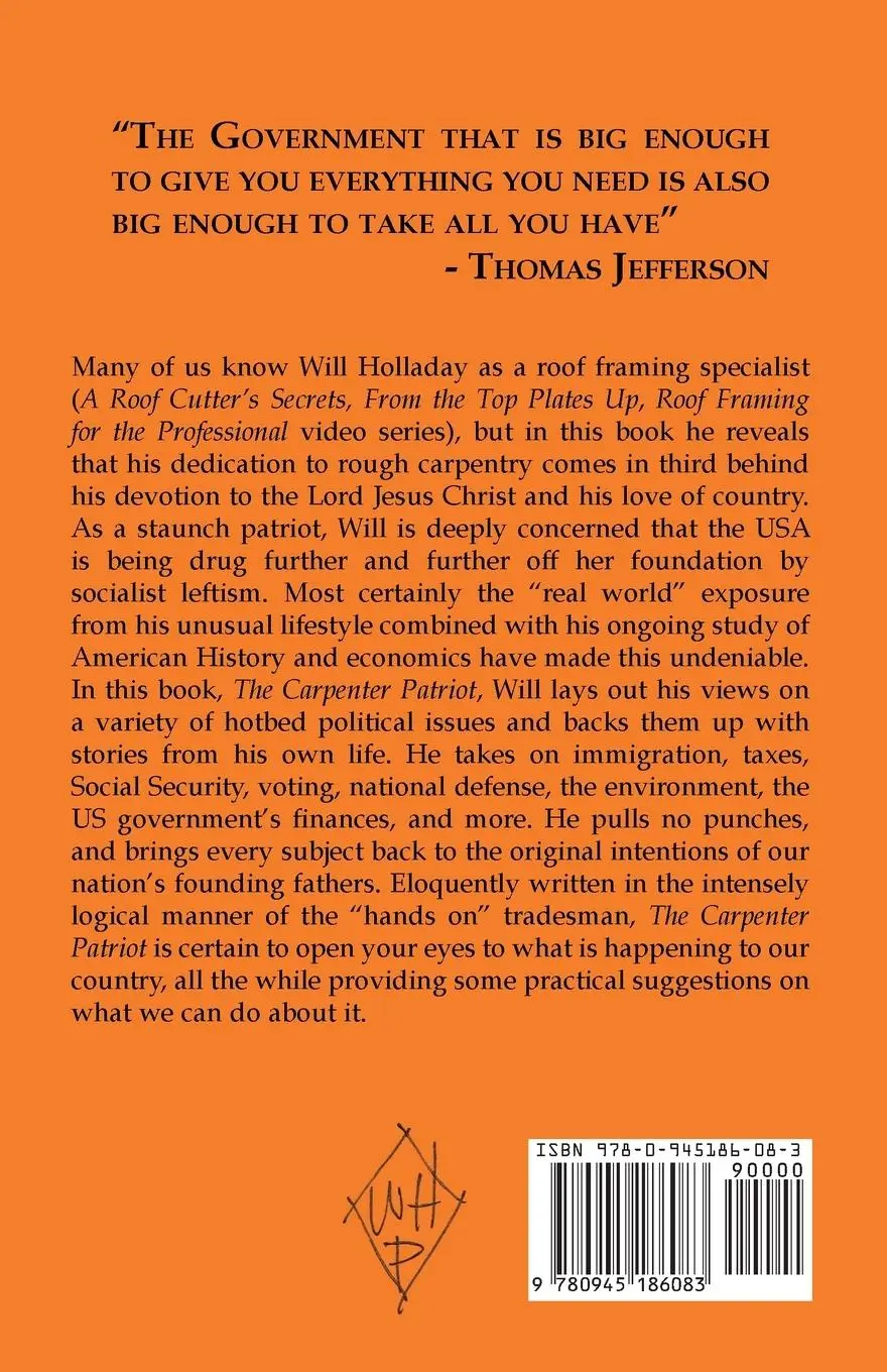 Rückseite: 9780945186083 | The Carpenter Patriot | Will Holladay | Taschenbuch | Englisch | 2018