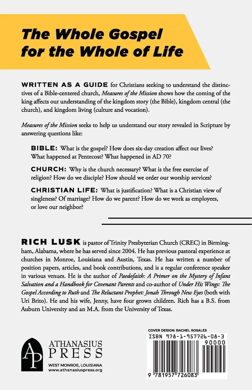 Rückseite: 9781957726083 | Measures of the Mission | A Survey of the Bible, Church, and Family