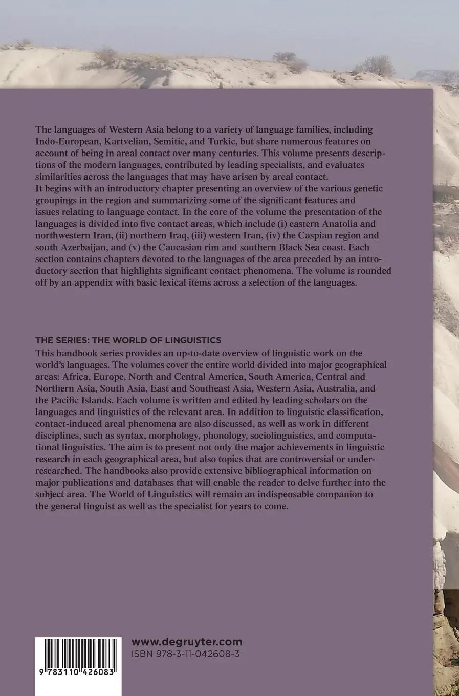 Rückseite: 9783110426083 | The Languages and Linguistics of Western Asia | An Areal Perspective