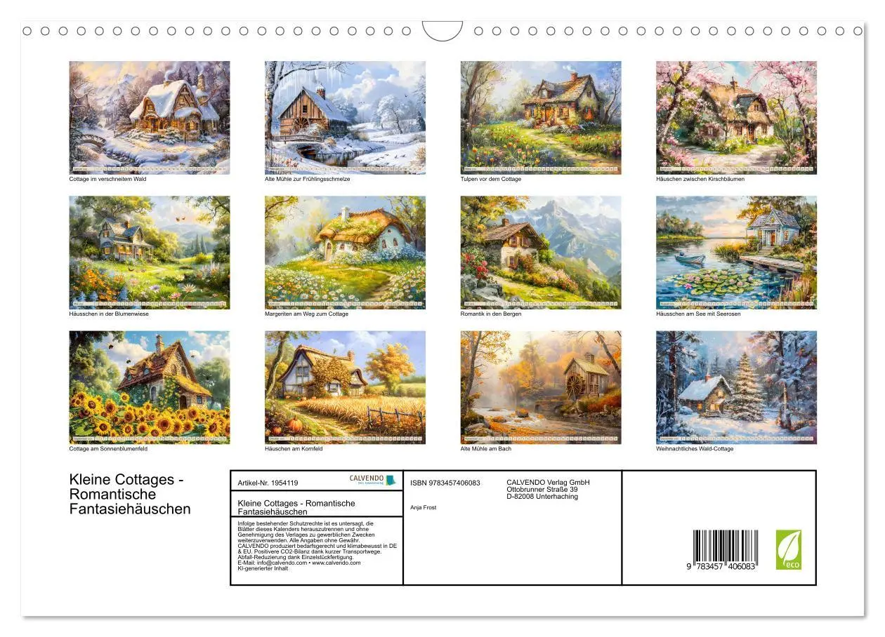 Bild: 9783457406083 | Kleine Cottages - Romantische Fantasiehäuschen (Wandkalender 2026...