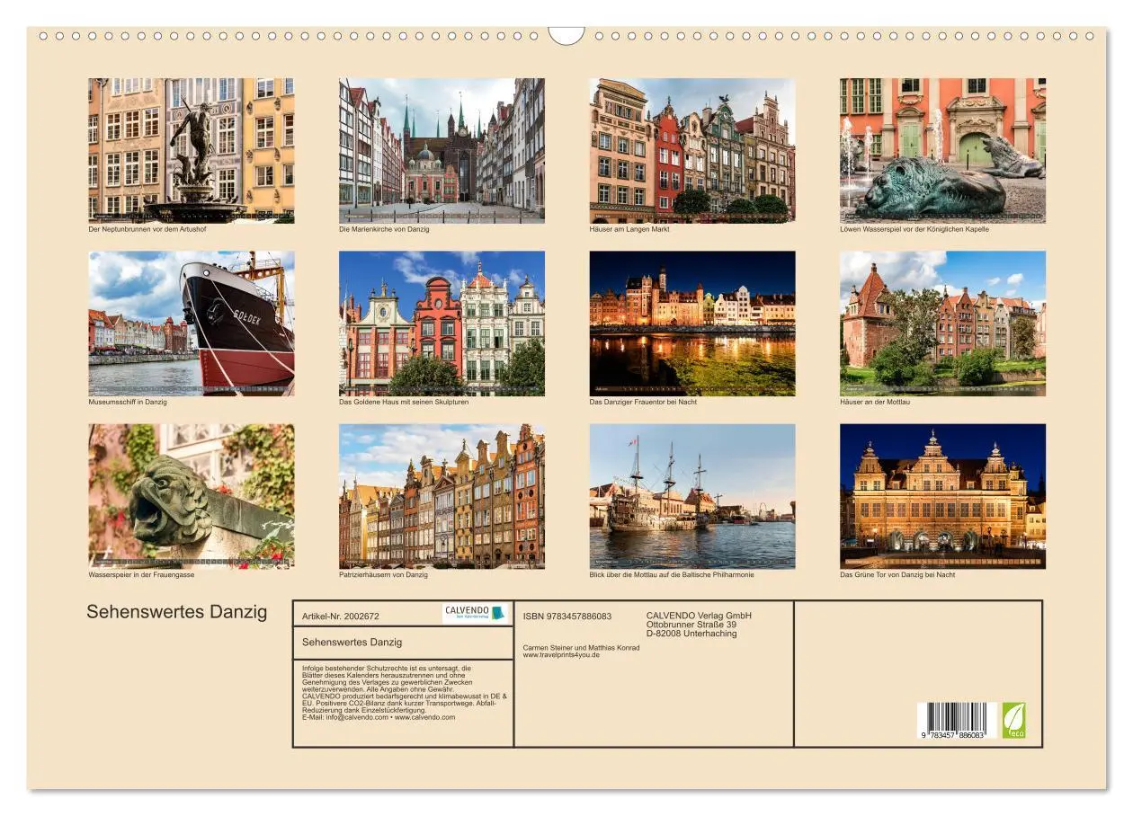 Bild: 9783457886083 | Sehenswertes Danzig (Wandkalender 2026 DIN A2 quer), CALVENDO...