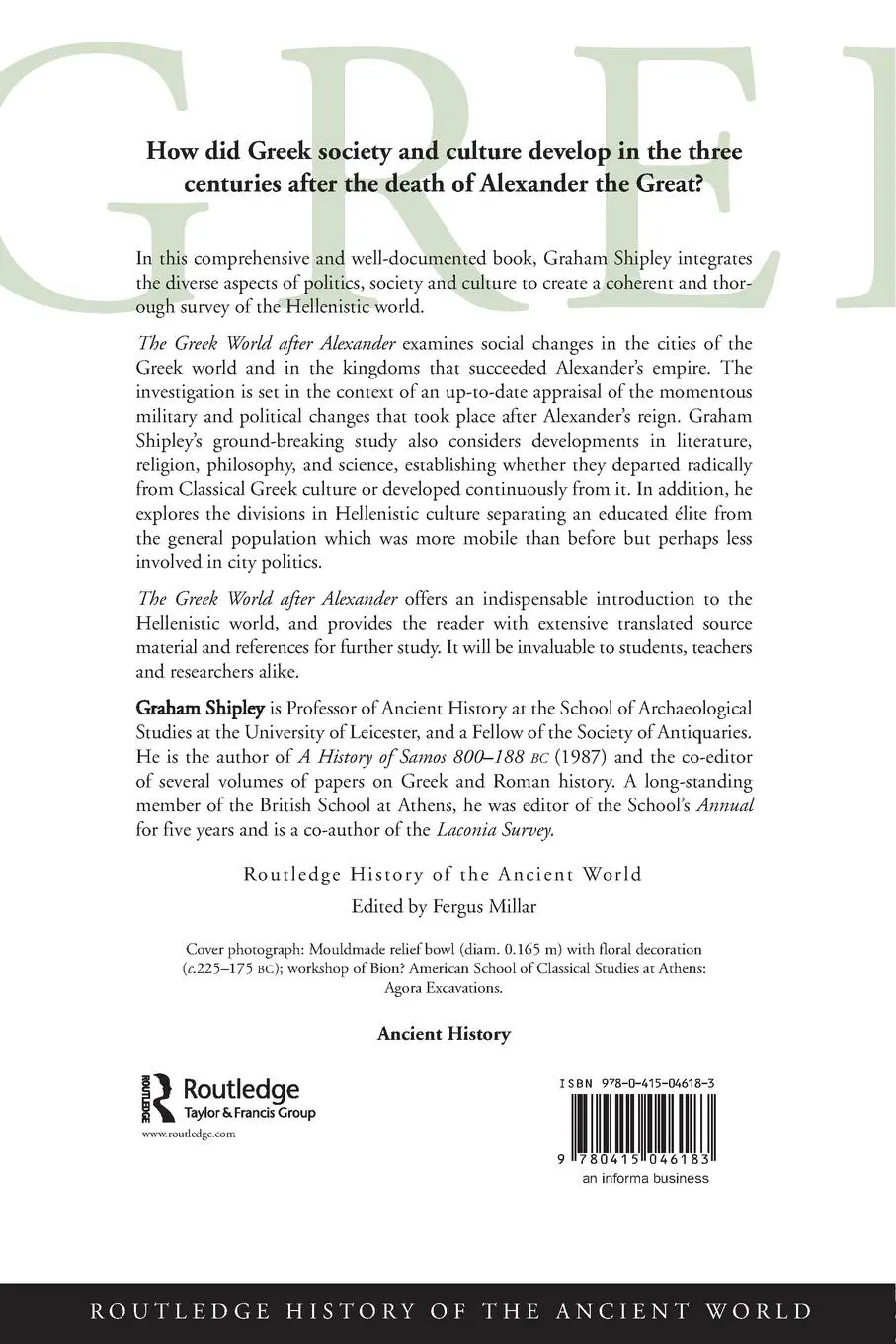Rückseite: 9780415046183 | The Greek World After Alexander 323-30 BC | Graham Shipley | Buch