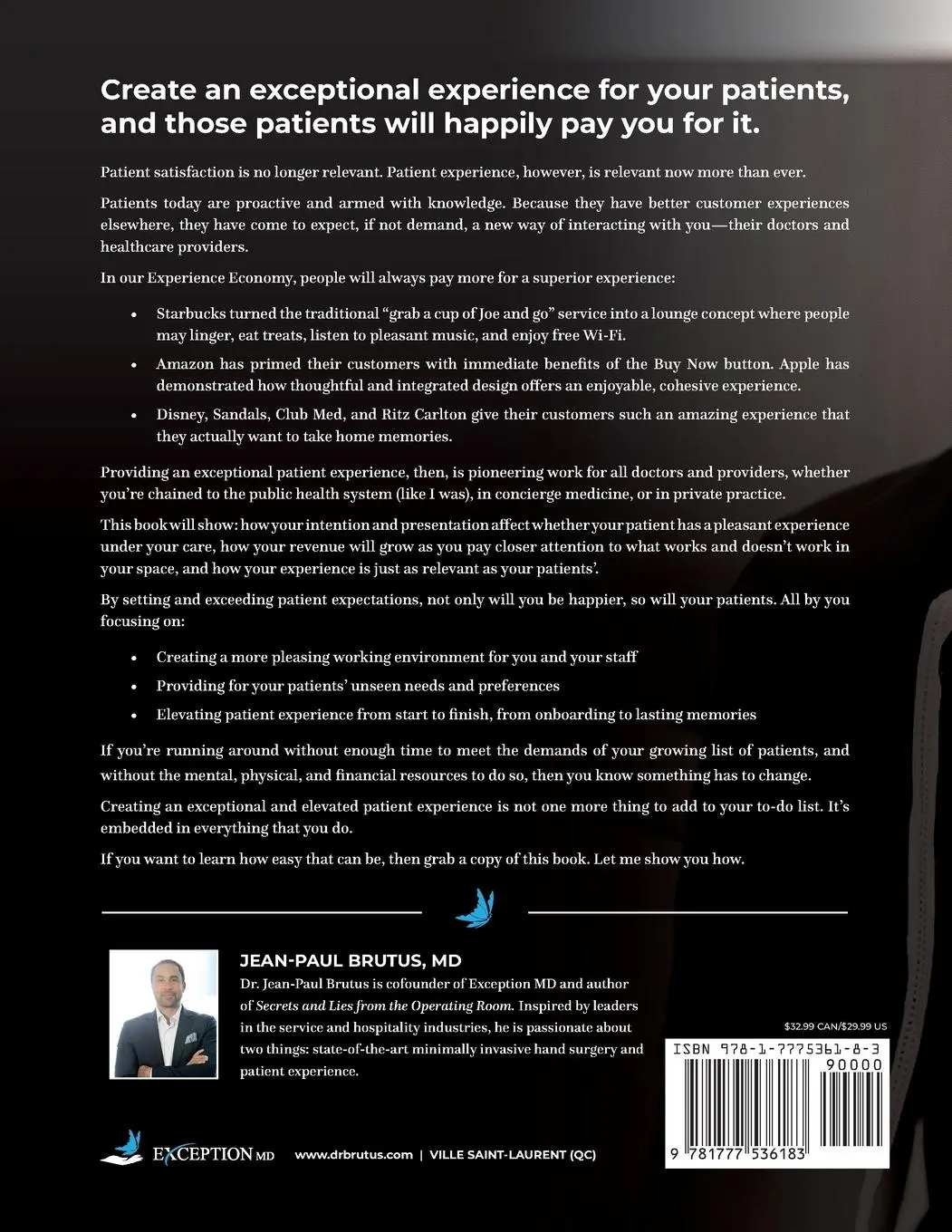 Rückseite: 9781777536183 | Elevating Your Patient Experience from Ordinary to Exceptional | Buch