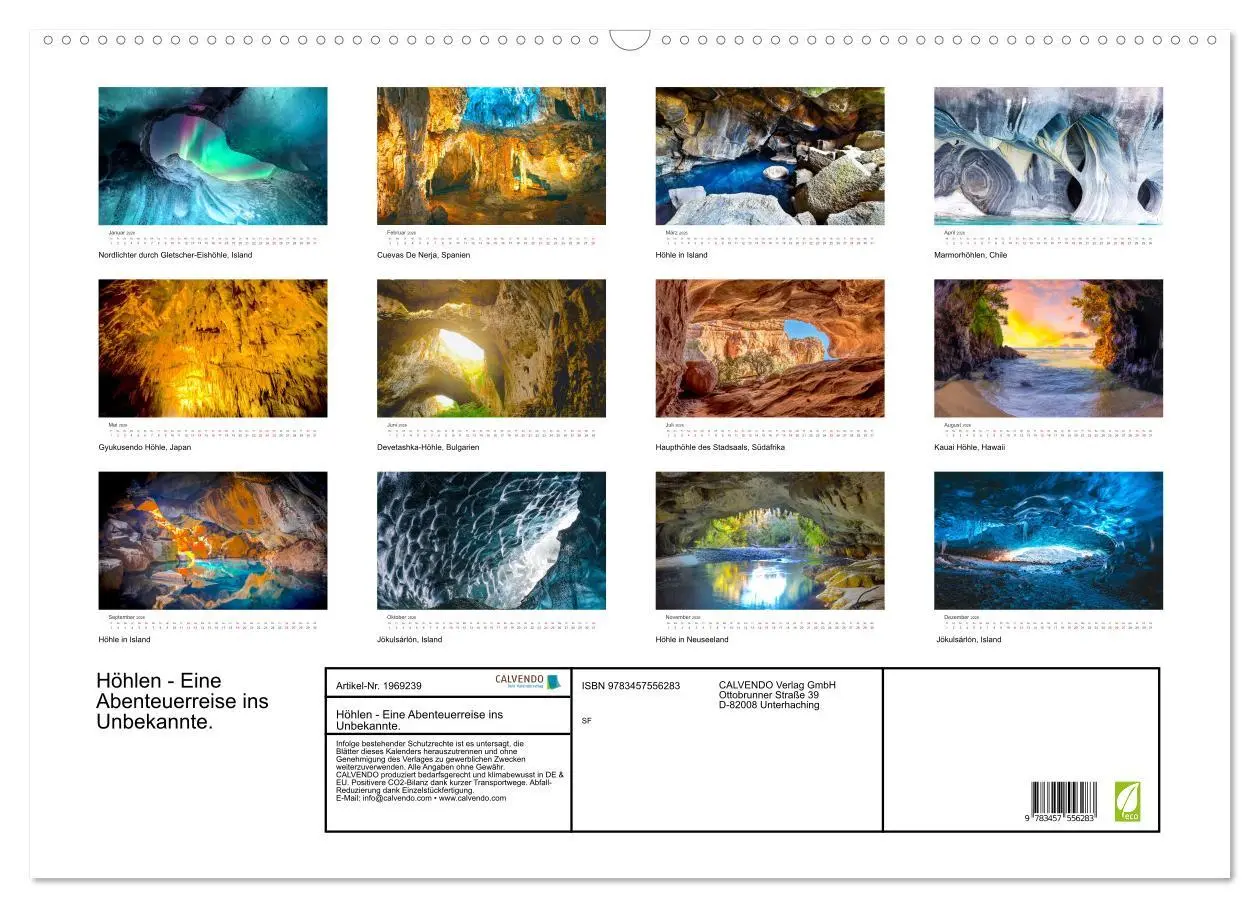 Bild: 9783457556283 | Höhlen - Eine Abenteuerreise ins Unbekannte. (Wandkalender 2026 DIN...