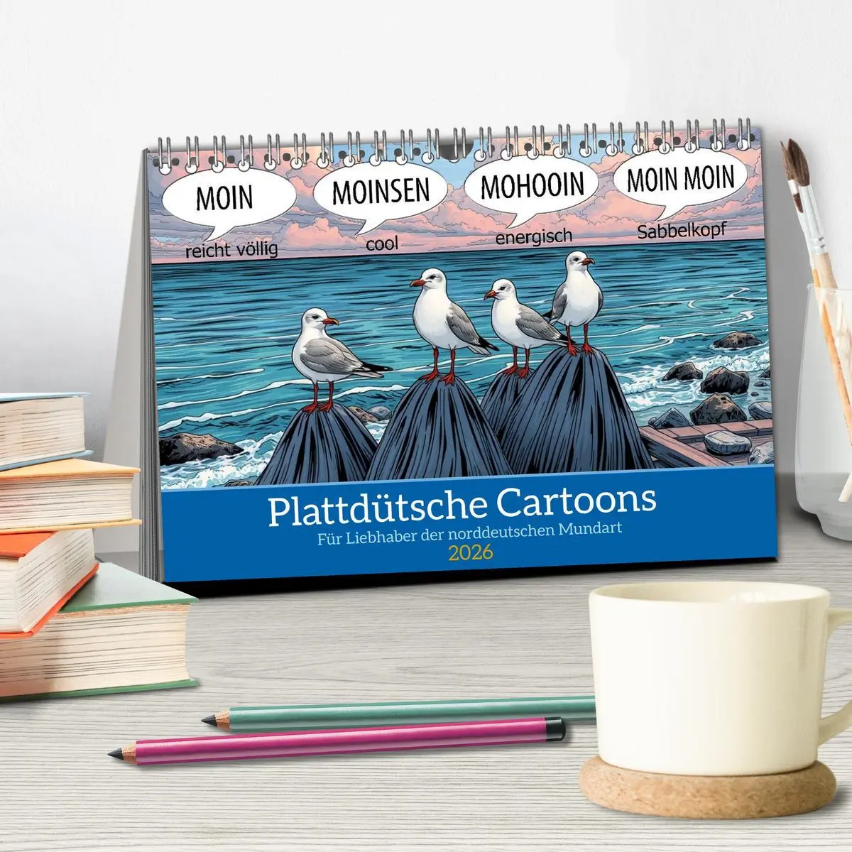 Bild: 9783516646283 | Plattdütsche Cartoons (Tischkalender 2026 DIN A5 quer), CALVENDO...