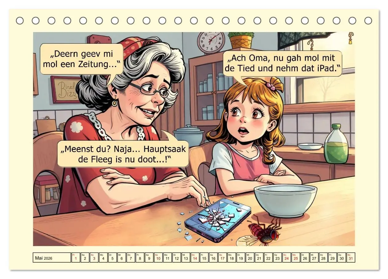 Bild: 9783516646283 | Plattdütsche Cartoons (Tischkalender 2026 DIN A5 quer), CALVENDO...