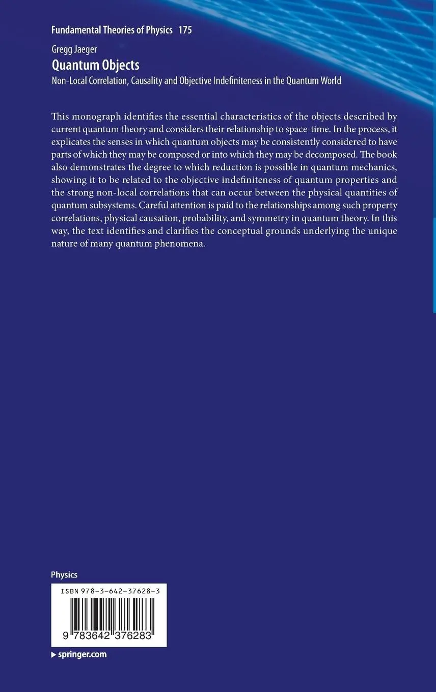 Rückseite: 9783642376283 | Quantum Objects | Gregg Jaeger | Buch | xi | Englisch | 2013