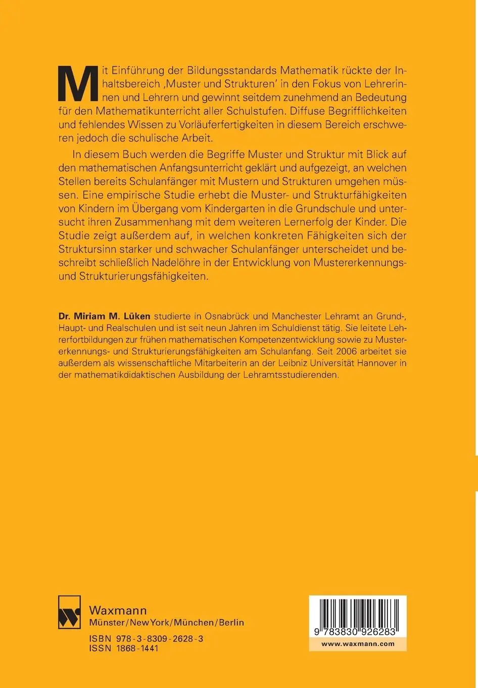 Rückseite: 9783830926283 | Muster und Strukturen im mathematischen Anfangsunterricht | Lüken