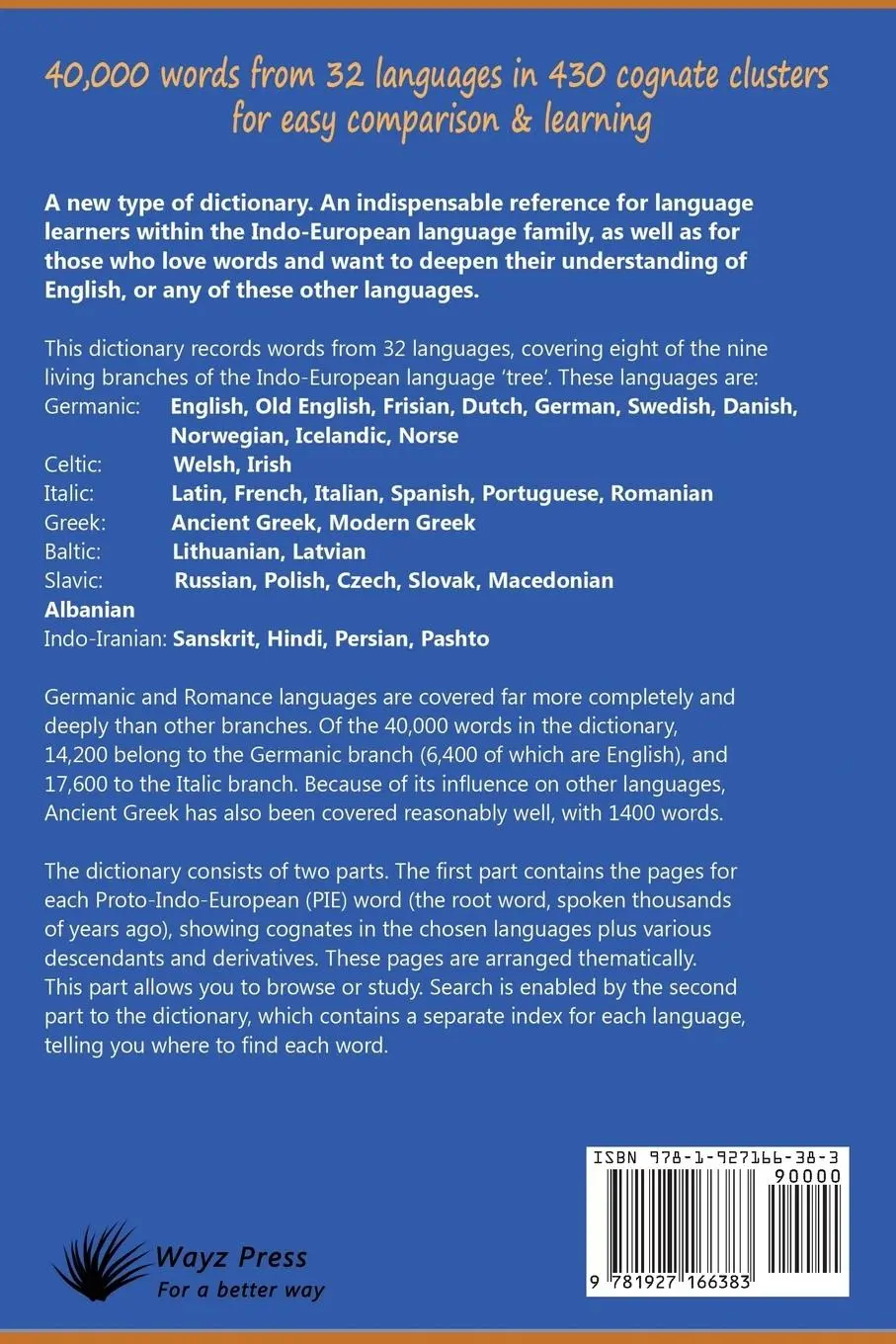 Rückseite: 9781927166383 | Indo-European Cognate Dictionary | Fiona Mcpherson | Taschenbuch
