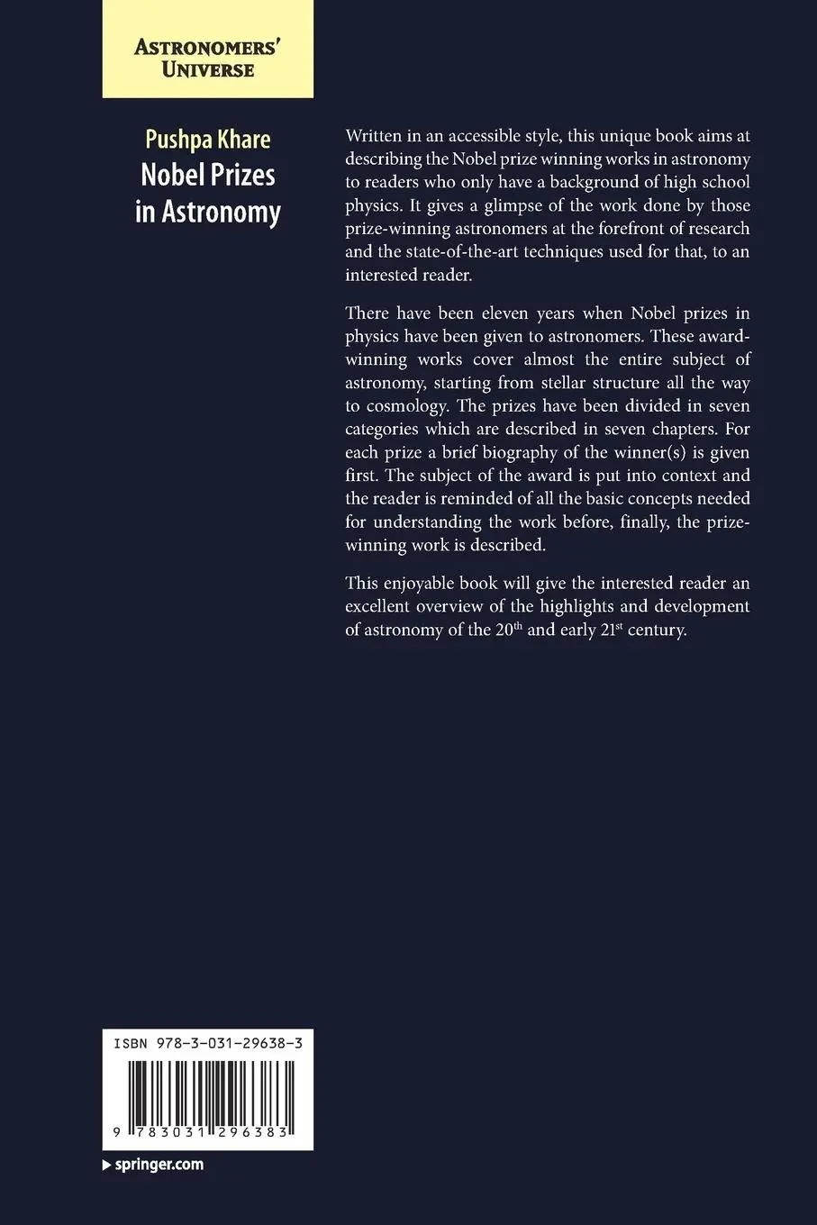 Rückseite: 9783031296383 | Nobel Prizes in Astronomy | Pushpa Khare | Taschenbuch | ix | Englisch