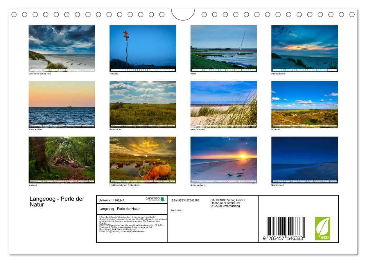 Bild: 9783457546383 | Langeoog - Perle der Natur (Wandkalender 2026 DIN A4 quer),...